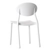 Fabulaxe Modern Plastic Outdoor Dining Chair with Open Oval Back Design, White, PK 4 QI004226.WT.4